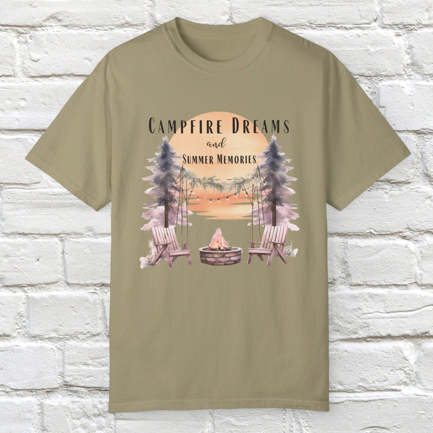 Campfire Dreams and Summer Memories Unisex Garment-Dyed T-shirt