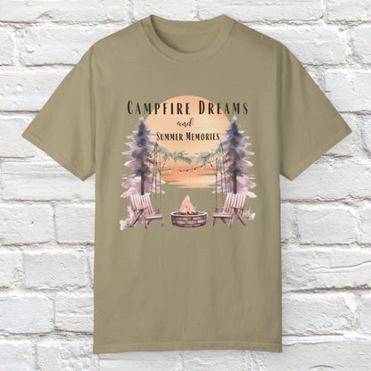 Campfire Dreams and Summer Memories Unisex Garment-Dyed T-shirt