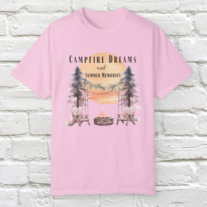 Campfire Dreams and Summer Memories Unisex Garment-Dyed T-shirt