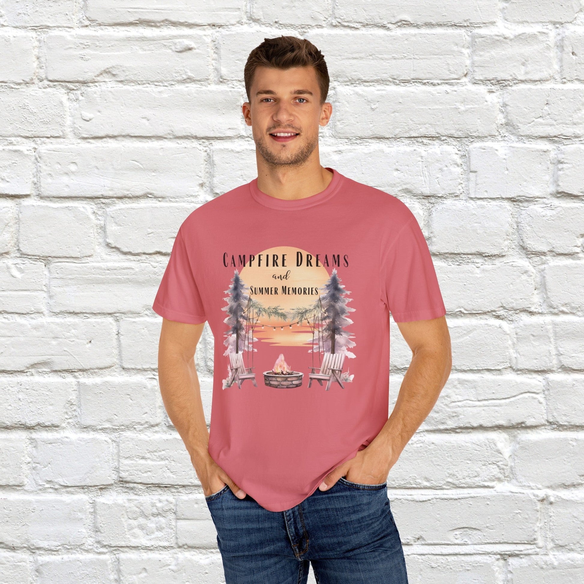 Campfire Dreams and Summer Memories Unisex Garment-Dyed T-shirt