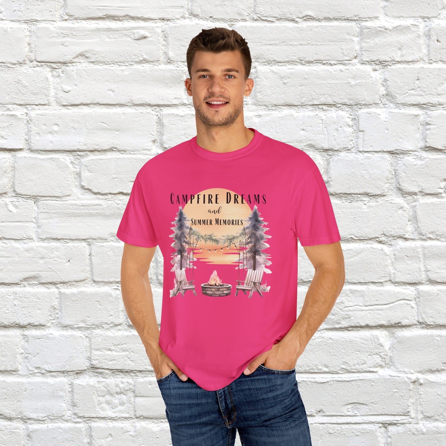 Campfire Dreams and Summer Memories Unisex Garment-Dyed T-shirt