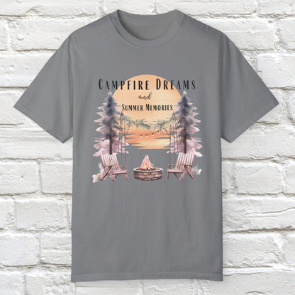 Campfire Dreams and Summer Memories Unisex Garment-Dyed T-shirt