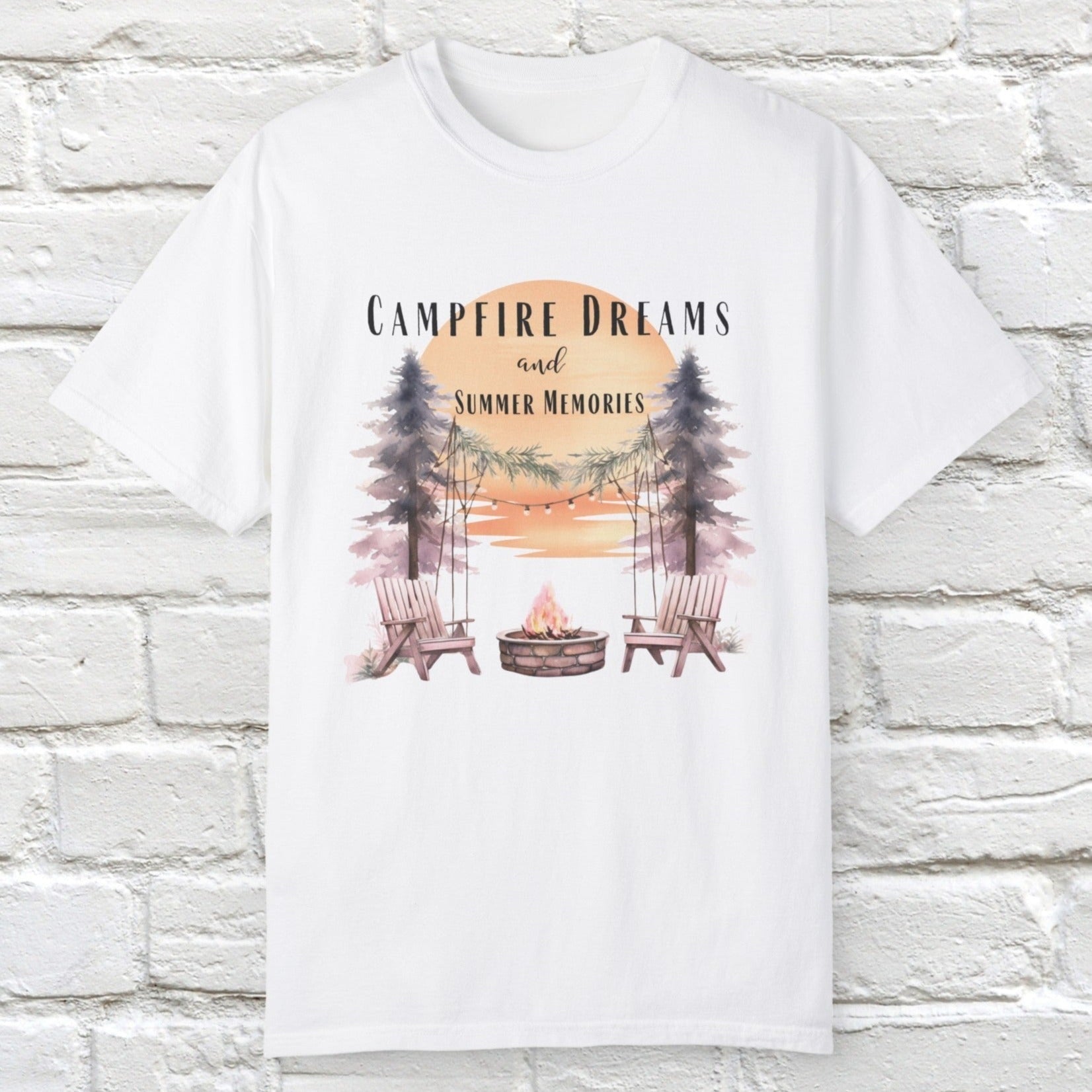 Campfire Dreams and Summer Memories Unisex Garment-Dyed T-shirt