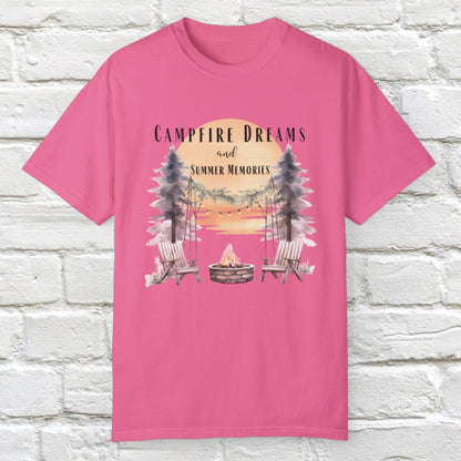 Campfire Dreams and Summer Memories Unisex Garment-Dyed T-shirt