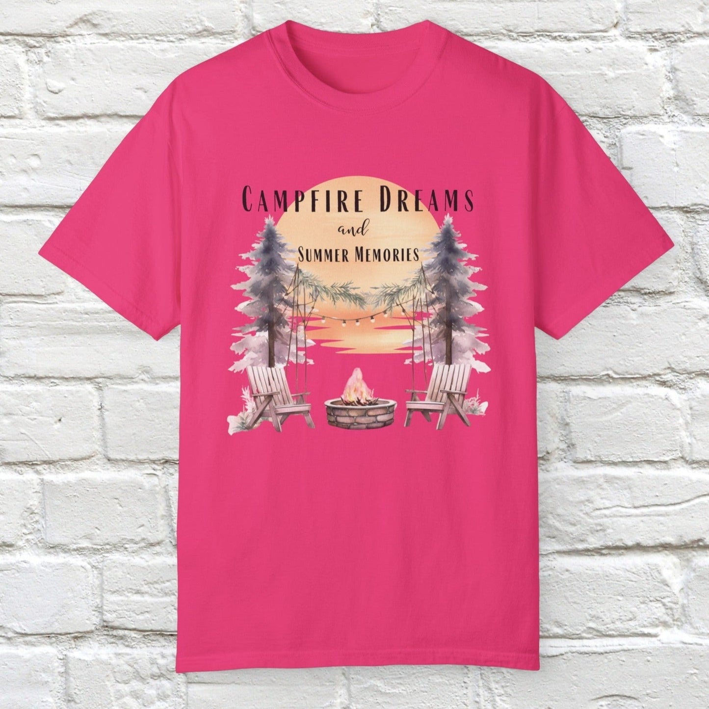 Campfire Dreams and Summer Memories Unisex Garment-Dyed T-shirt