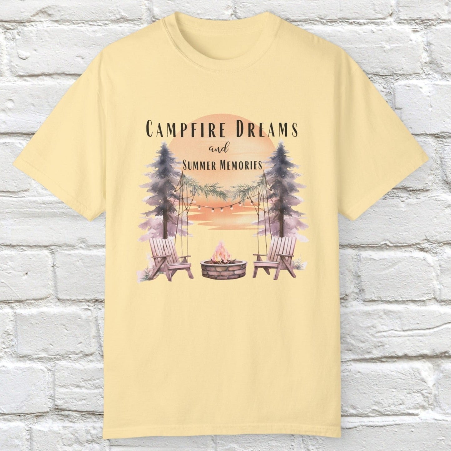 Campfire Dreams and Summer Memories Unisex Garment-Dyed T-shirt