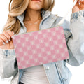 Pink Checkered Ghost Clutch Bag