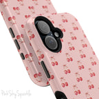 Magnetic iPhone case with a stylish cherry design 🍒, offering protective, coquette-inspired charm for iPhone users who love chic and functional phone accessories.