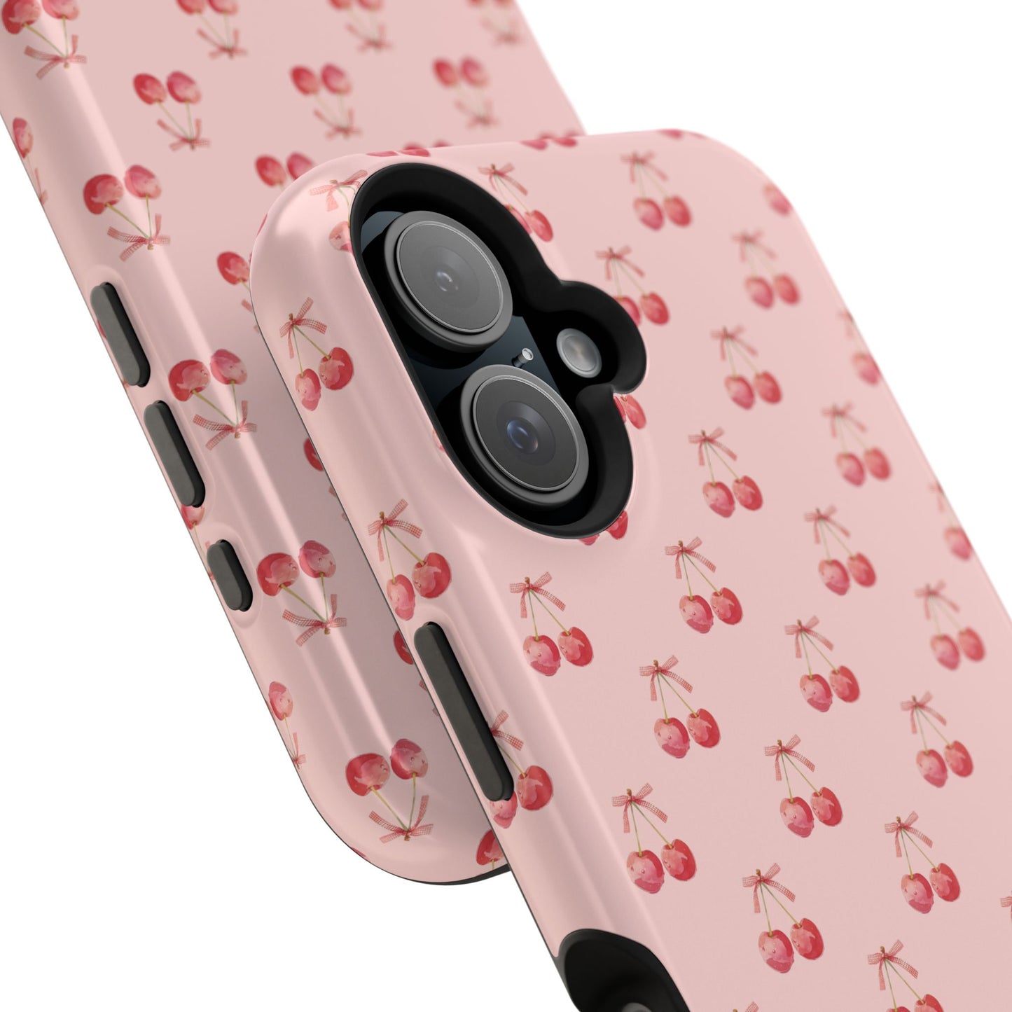 Magnetic iPhone case with a stylish cherry design 🍒, offering protective, coquette-inspired charm for iPhone users who love chic and functional phone accessories.