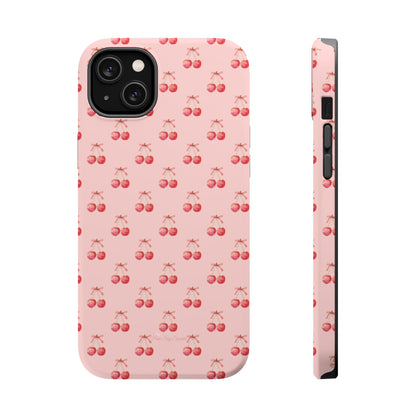 Magnetic iPhone case with a stylish cherry design 🍒, offering protective, coquette-inspired charm for iPhone users who love chic and functional phone accessories.