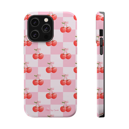 Chic Cherry Checkers Magnetic iPhone Case