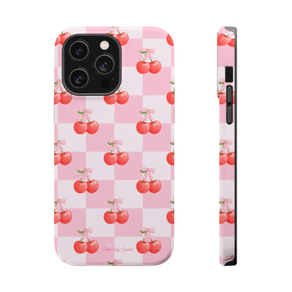 Chic Cherry Checkers Magnetic iPhone Case