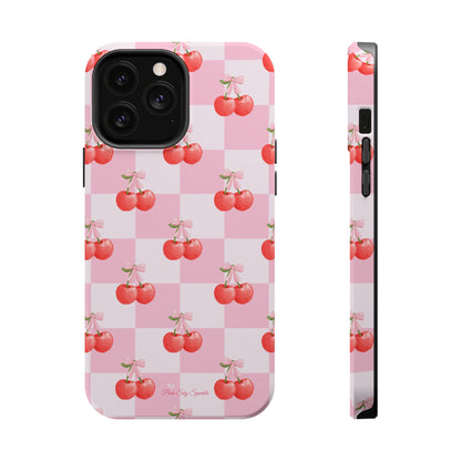 Chic Cherry Checkers Magnetic iPhone Case