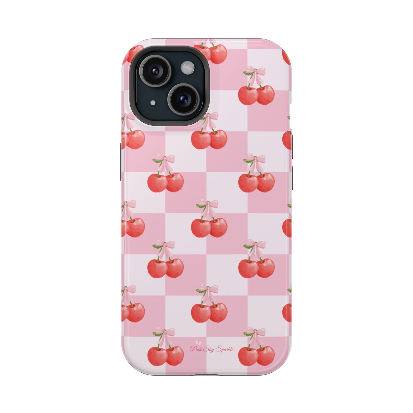 Chic Cherry Checkers Magnetic iPhone Case