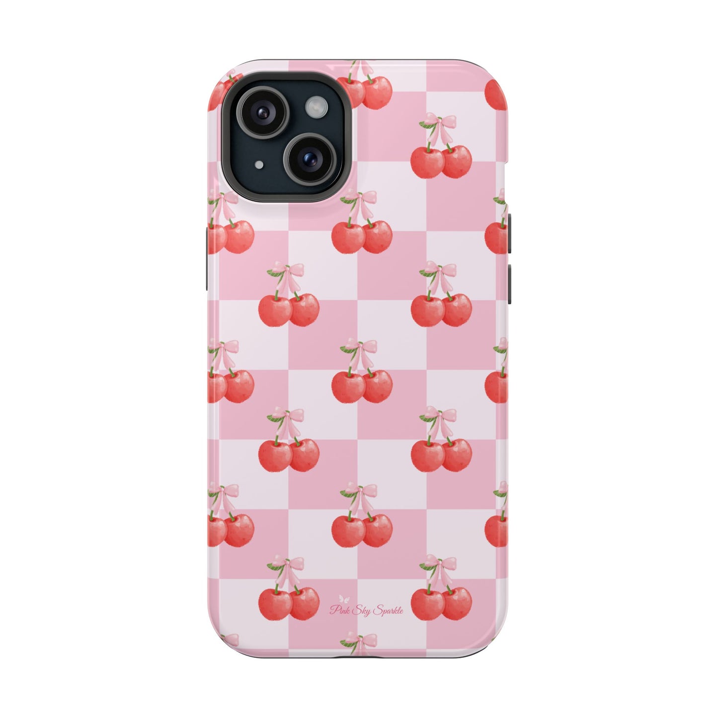 Chic Cherry Checkers Magnetic iPhone Case