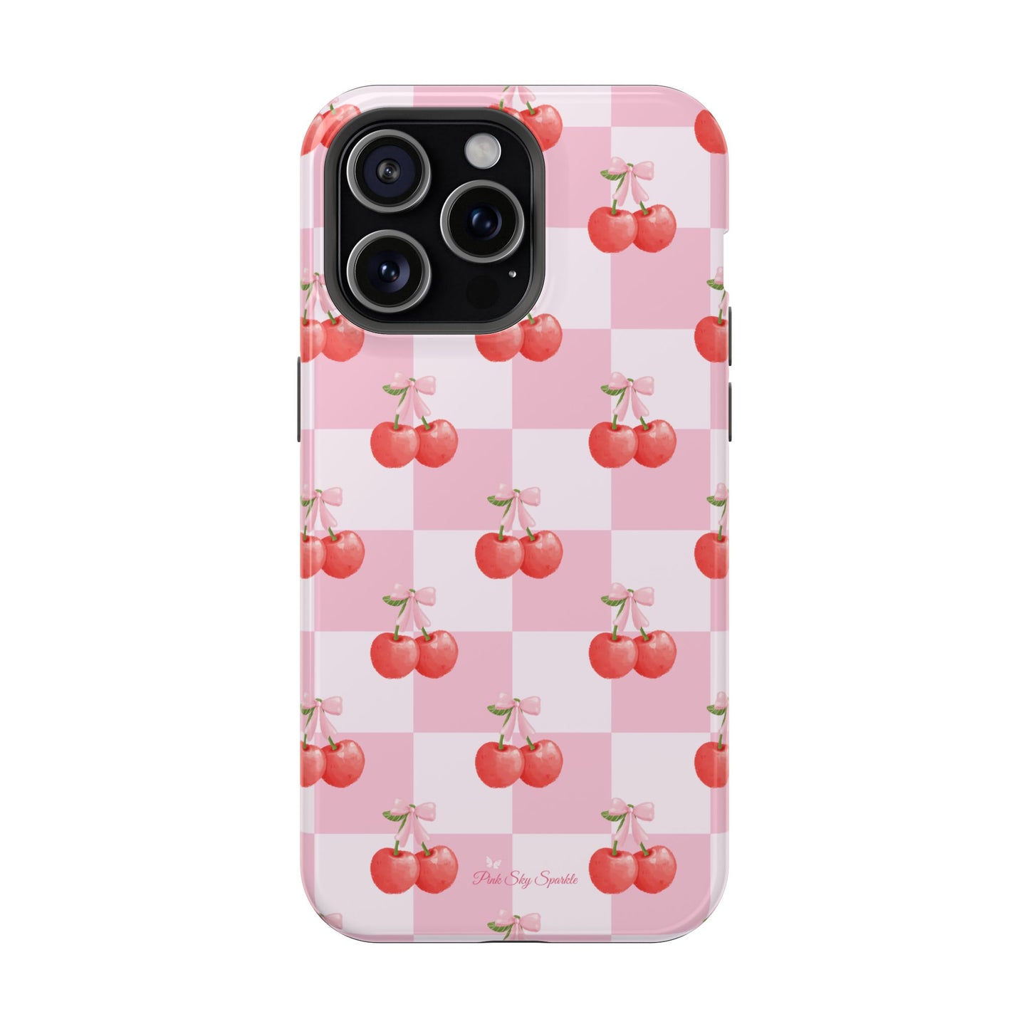 Chic Cherry Checkers Magnetic iPhone Case