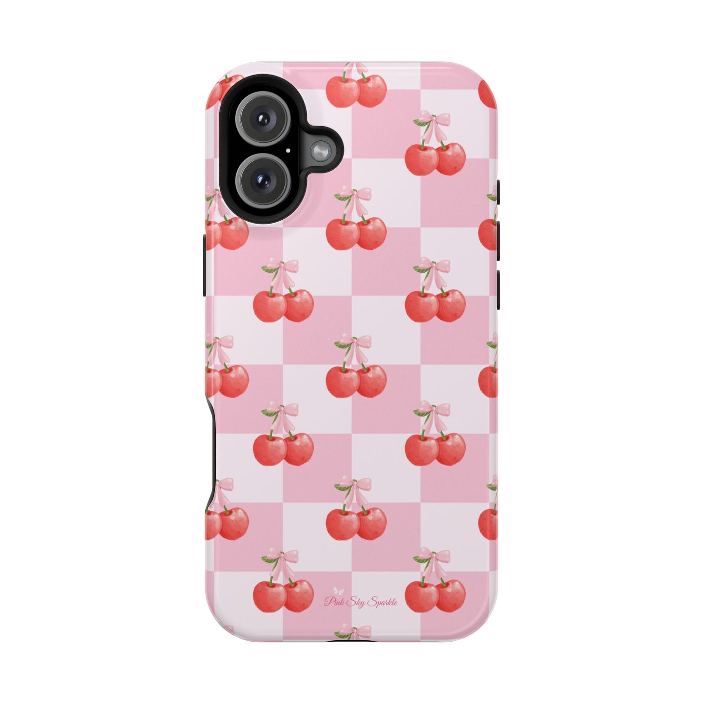 Chic Cherry Checkers Magnetic iPhone Case