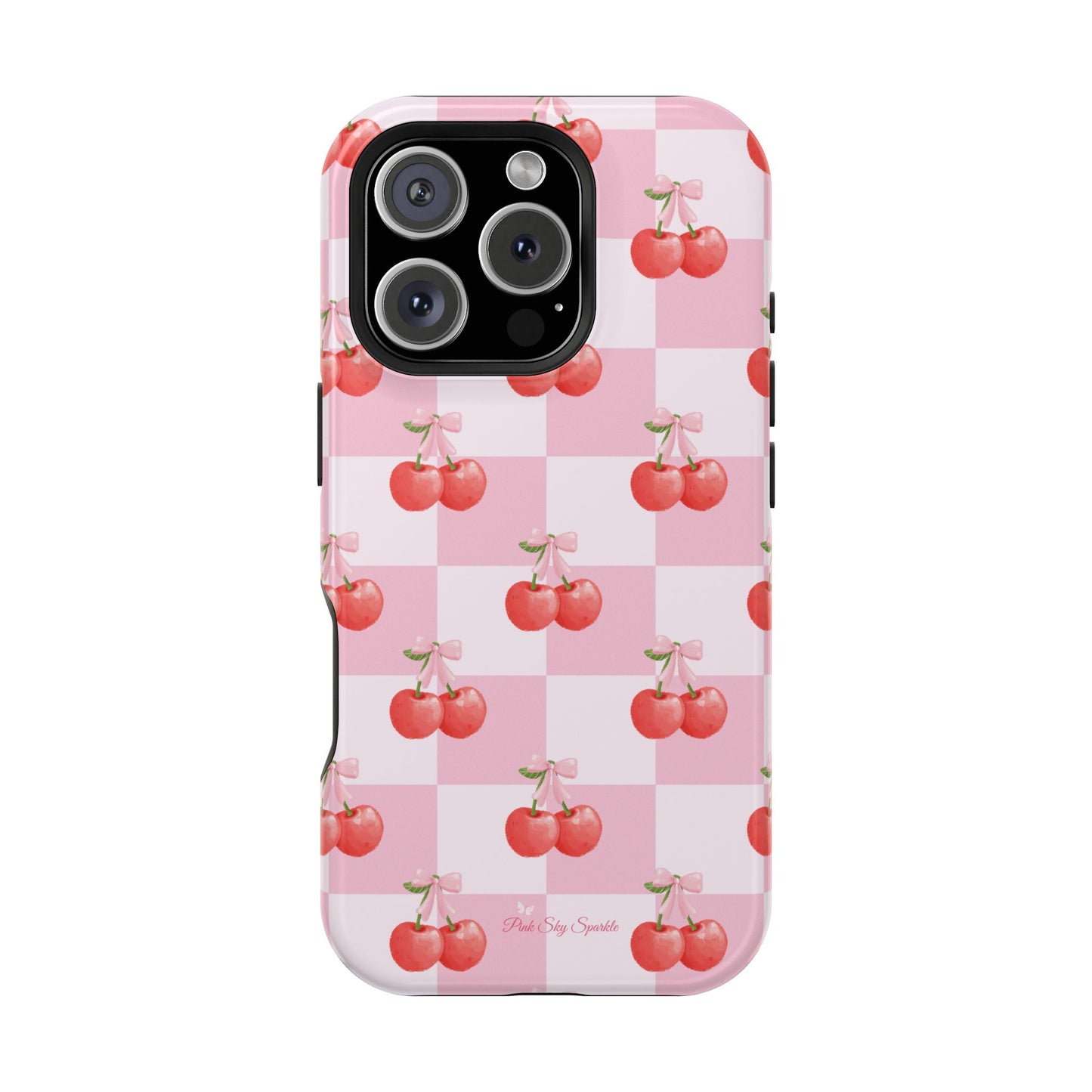 Chic Cherry Checkers Magnetic iPhone Case