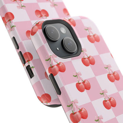 Chic Cherry Checkers Magnetic iPhone Case