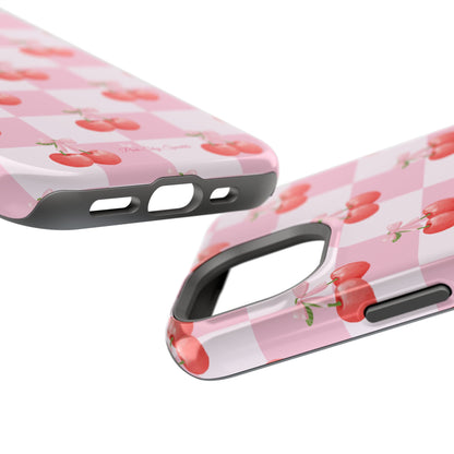 Chic Cherry Checkers Magnetic iPhone Case