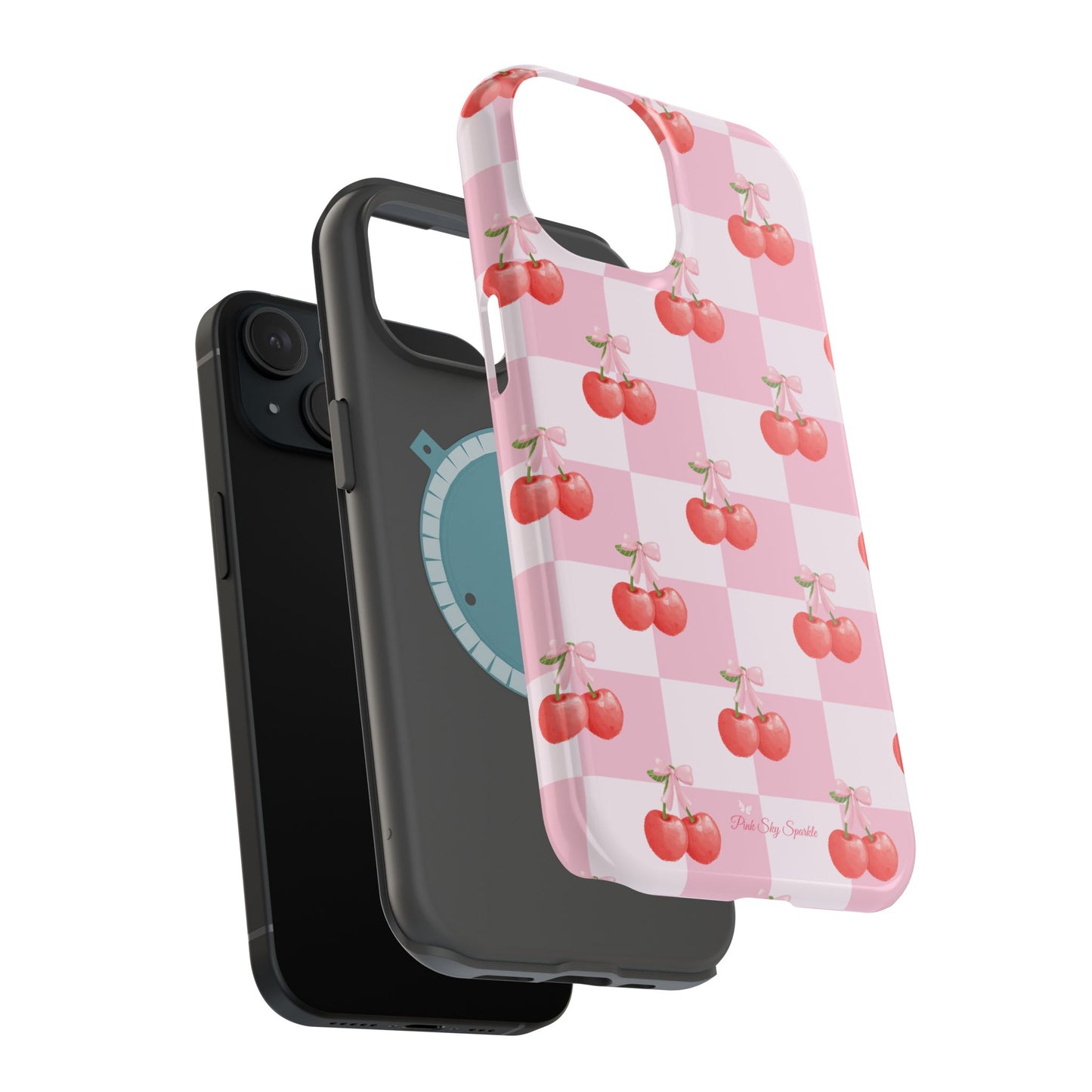 Chic Cherry Checkers Magnetic iPhone Case