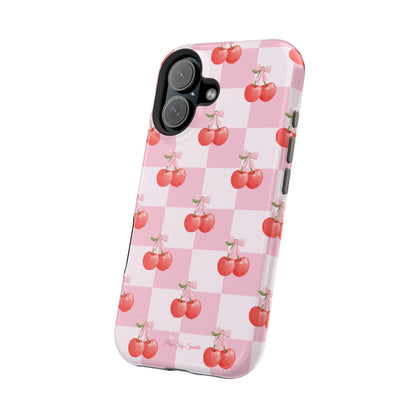 Chic Cherry Checkers Magnetic iPhone Case