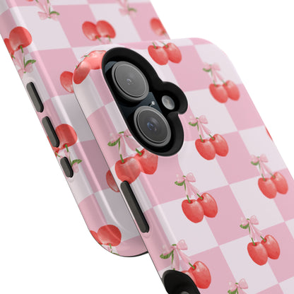 Chic Cherry Checkers Magnetic iPhone Case