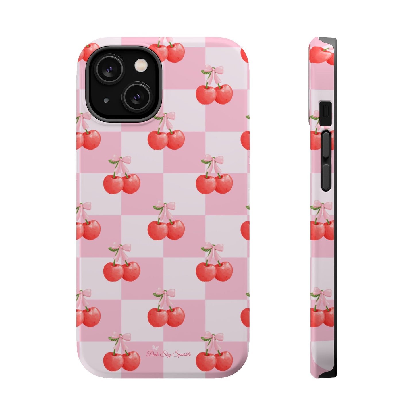 Chic Cherry Checkers Magnetic iPhone Case