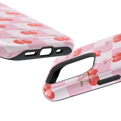 Chic Cherry Checkers Magnetic iPhone Case