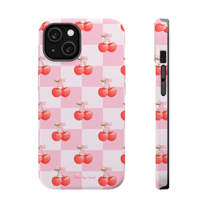 Chic Cherry Checkers Magnetic iPhone Case