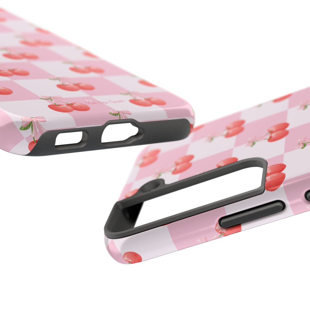 Chic Cherry Checkers Tough Samsung Galaxy Phone Case