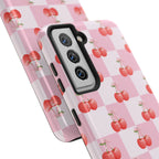 Chic Cherry Checkers Tough Samsung Galaxy Phone Case