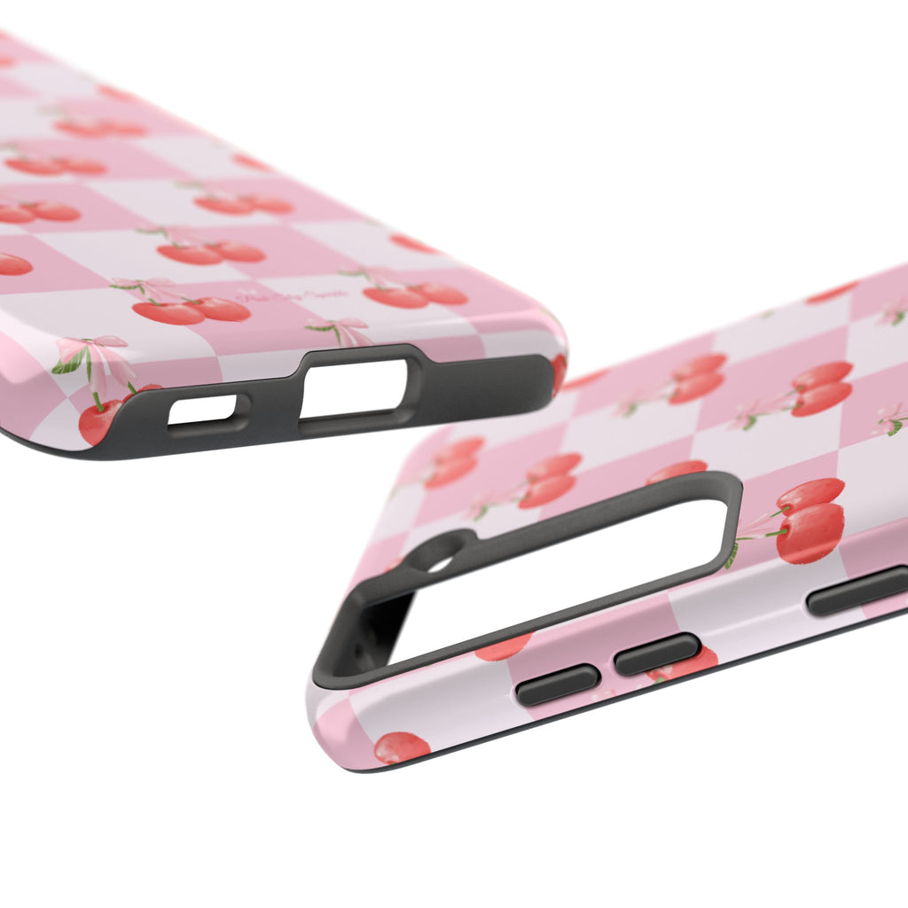 Chic Cherry Checkers Tough Samsung Galaxy Phone Case