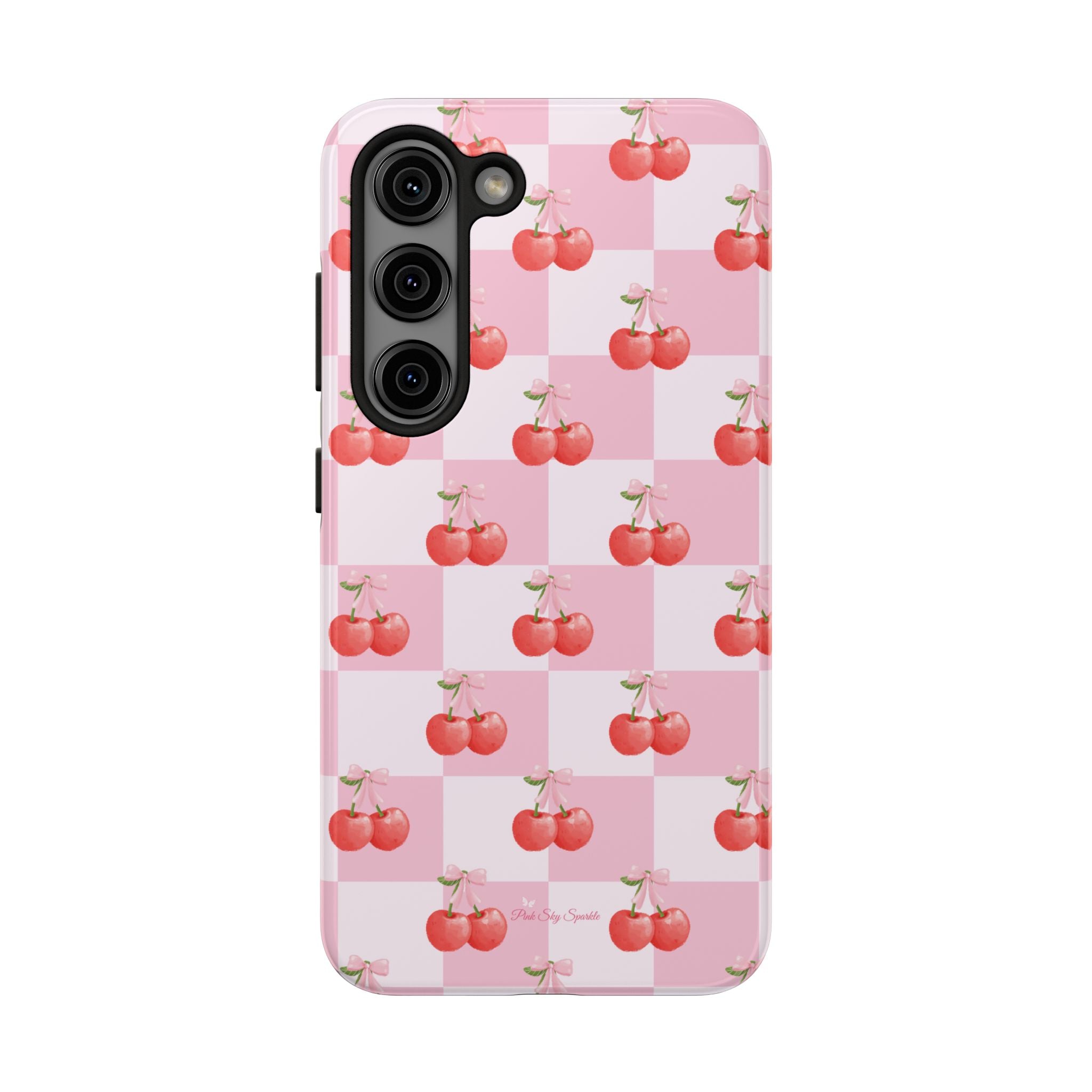 Chic Cherry Checkers Tough Samsung Galaxy Phone Case