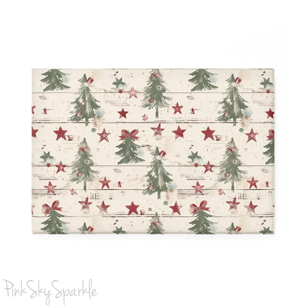 Christmas Tree Farm Rectangle Button Magnet - Festive holiday magnet featuring a charming Christmas tree farm design. Perfect for seasonal decor, Christmas gifts, and adding a holiday touch to any magnetic surface.