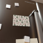 Christmas Tree Farm Rectangle Button Magnet - Festive holiday magnet featuring a charming Christmas tree farm design. Perfect for seasonal decor, Christmas gifts, and adding a holiday touch to any magnetic surface.