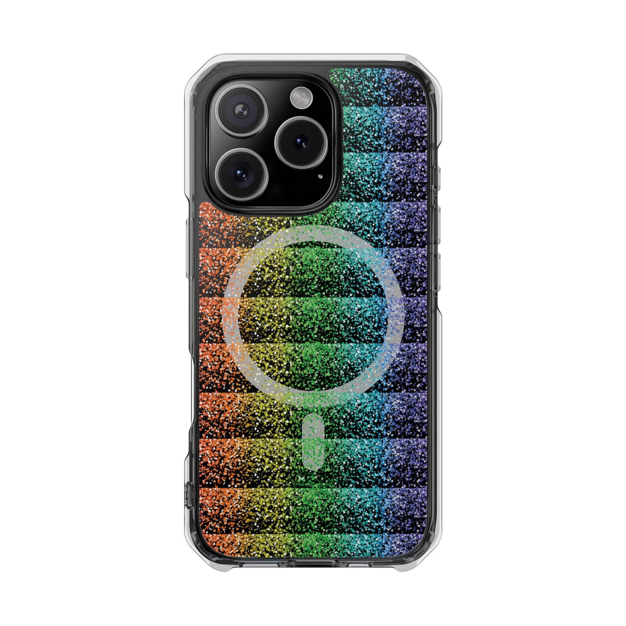 Bright, bold, and full of energy—our Confetti Glow Magnetic Clear Impact iPhone Case features a vibrant rainbow confetti design that pops against your phone. Designed for both style and protection, this case adds a fun, colorful touch while keeping your device safe.