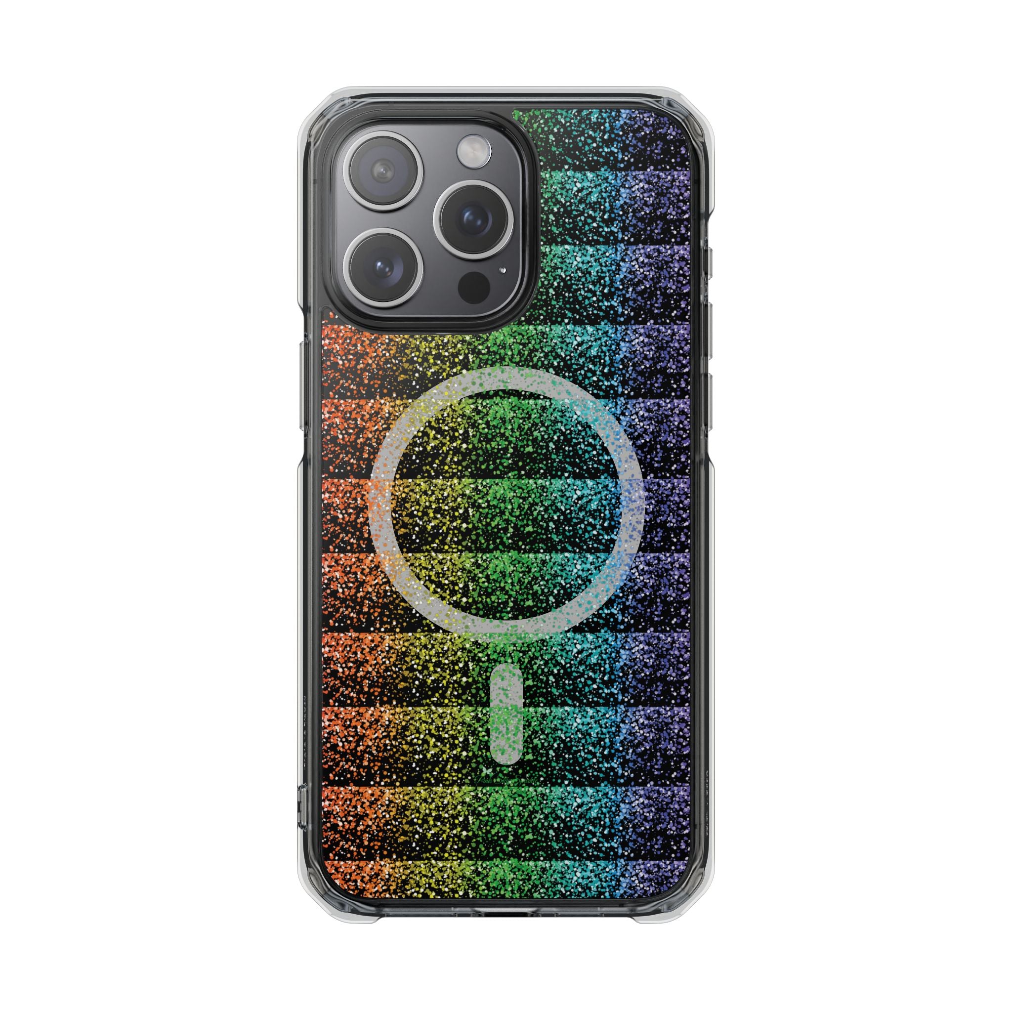 Bright, bold, and full of energy—our Confetti Glow Magnetic Clear Impact iPhone Case&nbsp;features a vibrant rainbow confetti design that pops against your phone. Designed for both style and protection, this case adds a fun, colorful touch while keeping your device safe.