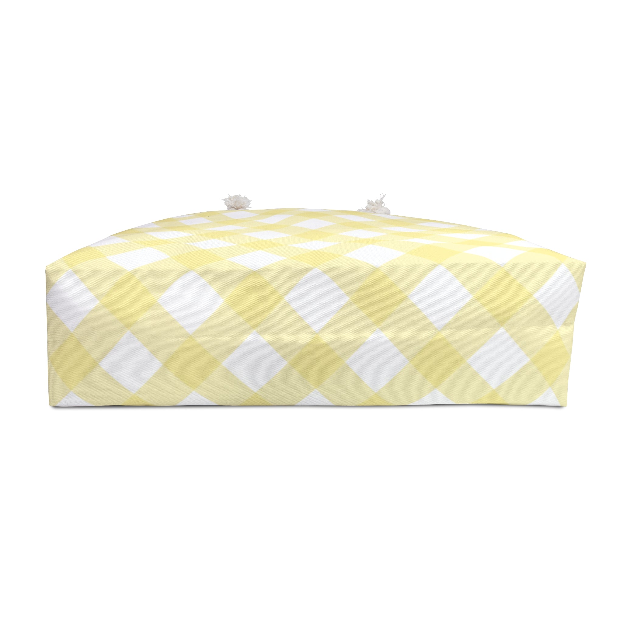 Cottage Chic Yellow Gingham Weekender Tote Bag