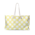Cottage Chic Yellow Gingham Weekender Tote Bag
