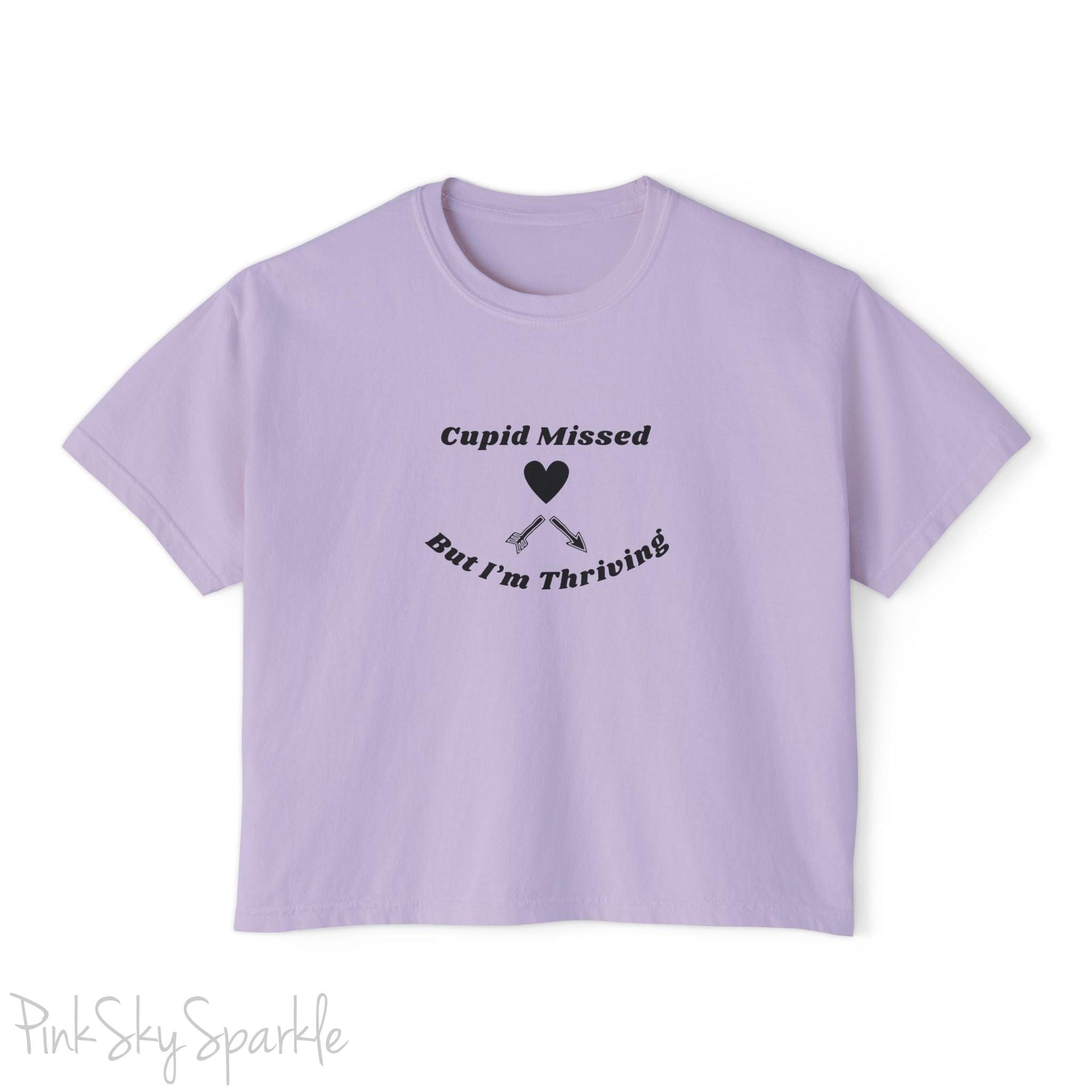Cupid Missed But I'm Thriving Women's Boxy Fit T-shirt
