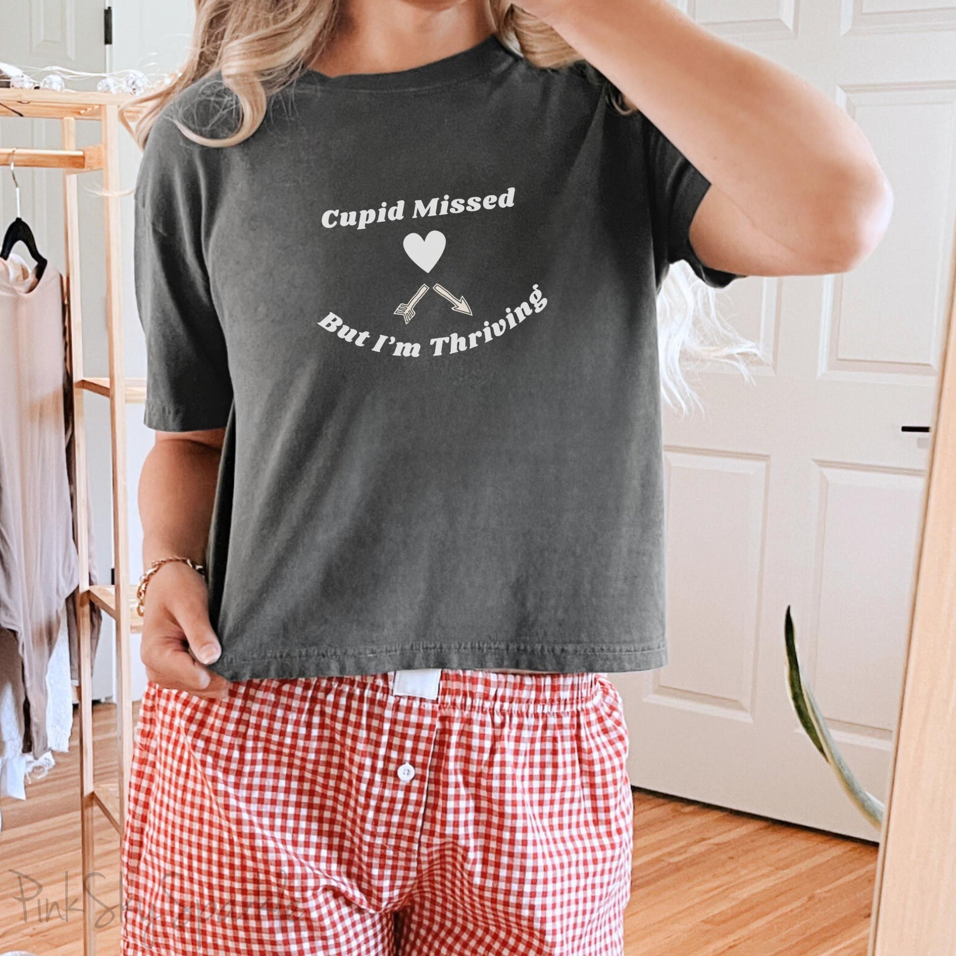 Cupid Missed But I'm Thriving Women's Boxy Fit T-shirt