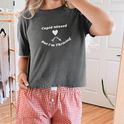Cupid Missed But I'm Thriving Women's Boxy Fit T-shirt