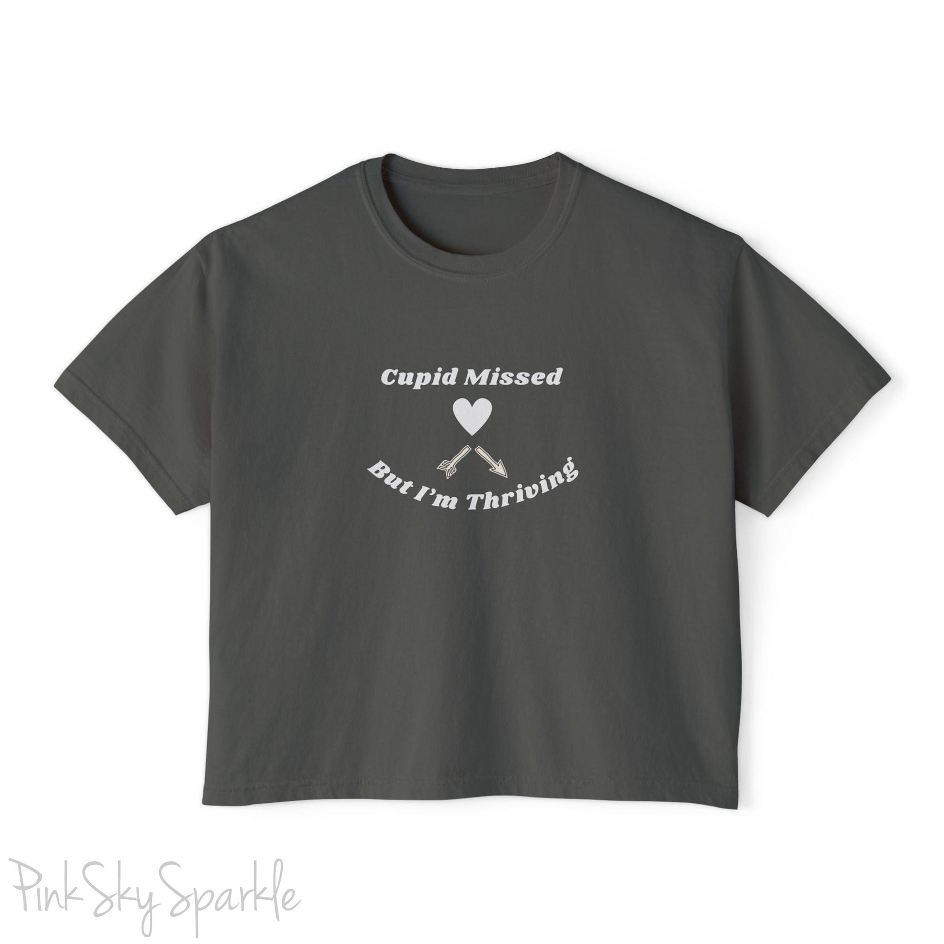 Cupid Missed But I'm Thriving Women's Boxy Fit T-shirt