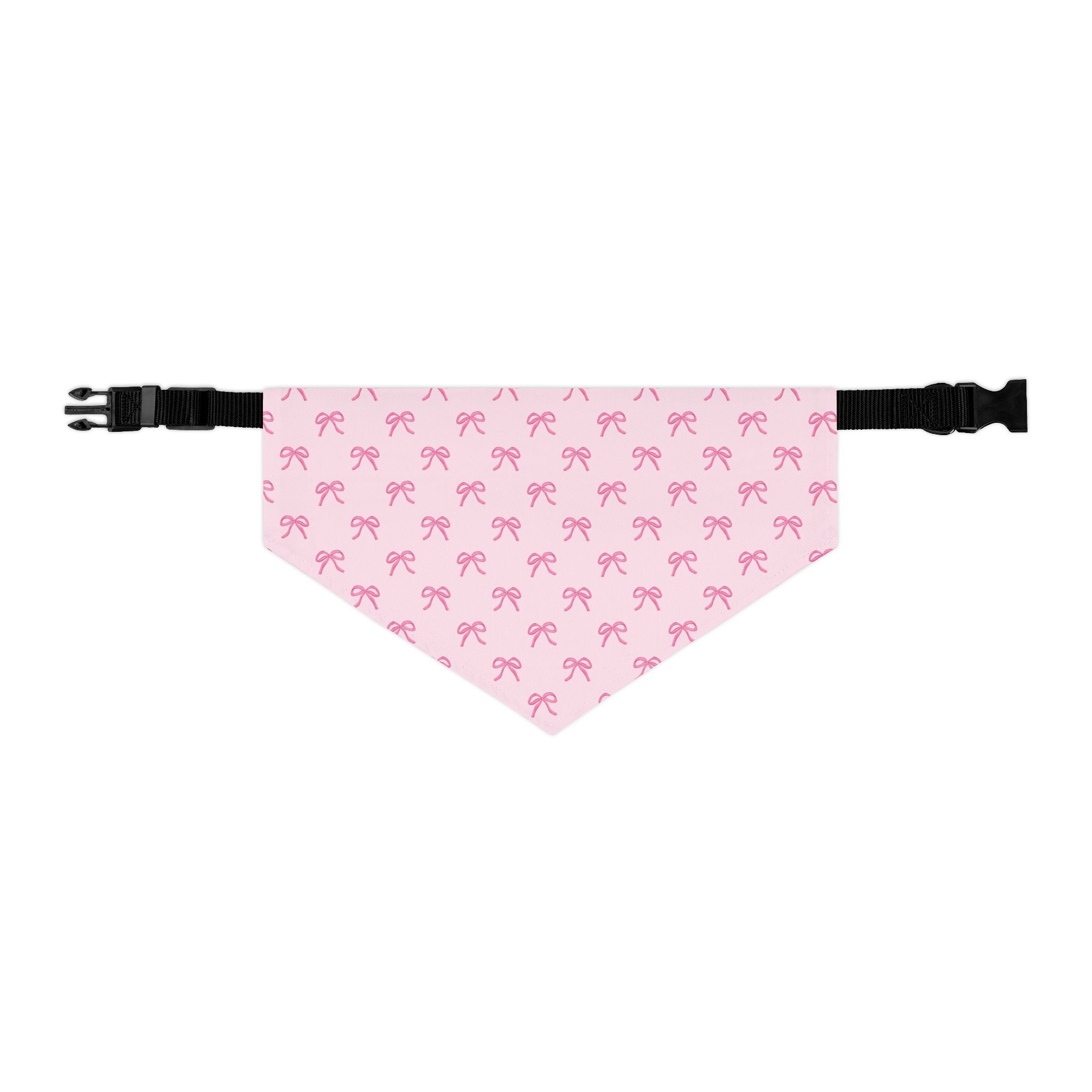 Cute Pink Bow Pet Bandana With Adjustable Collar