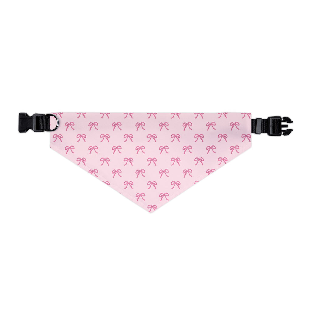 Cute Pink Bow Pet Bandana With Adjustable Collar
