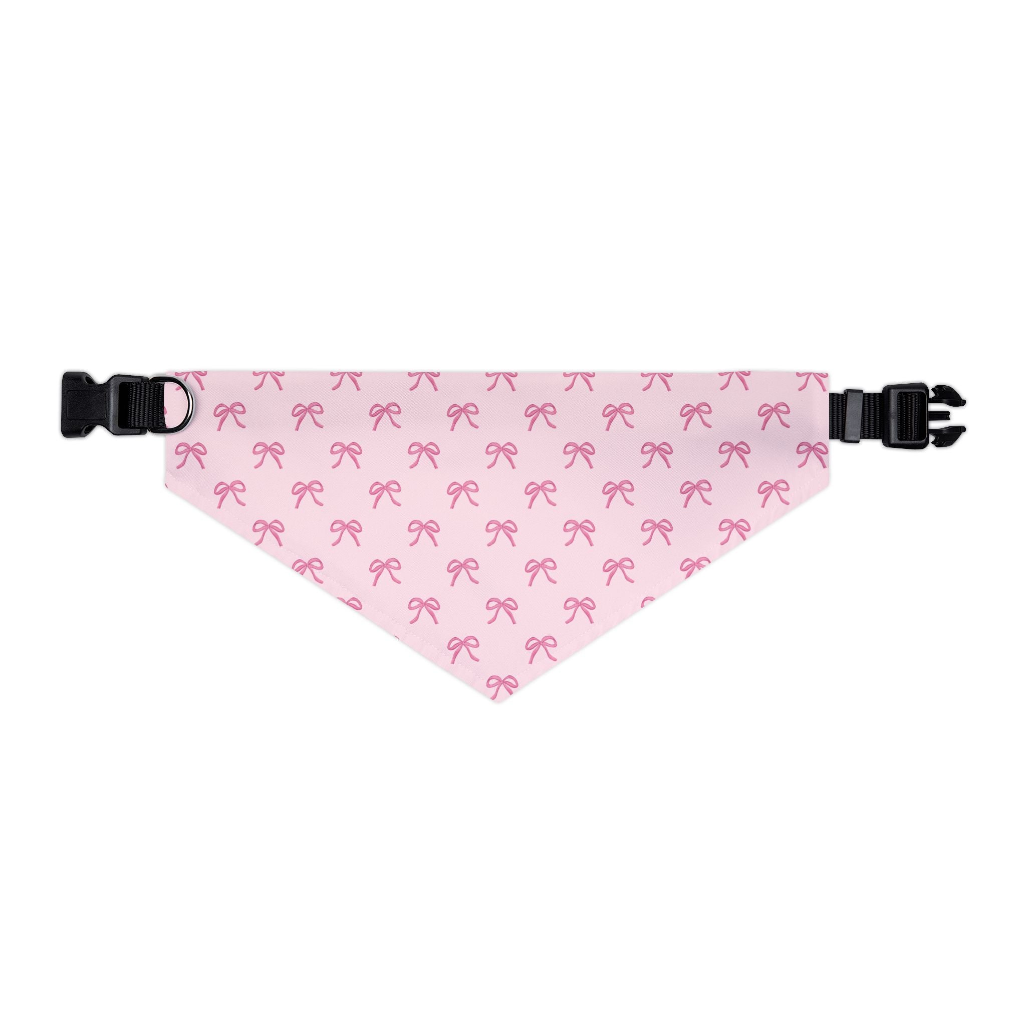 Cute Pink Bow Pet Bandana With Adjustable Collar