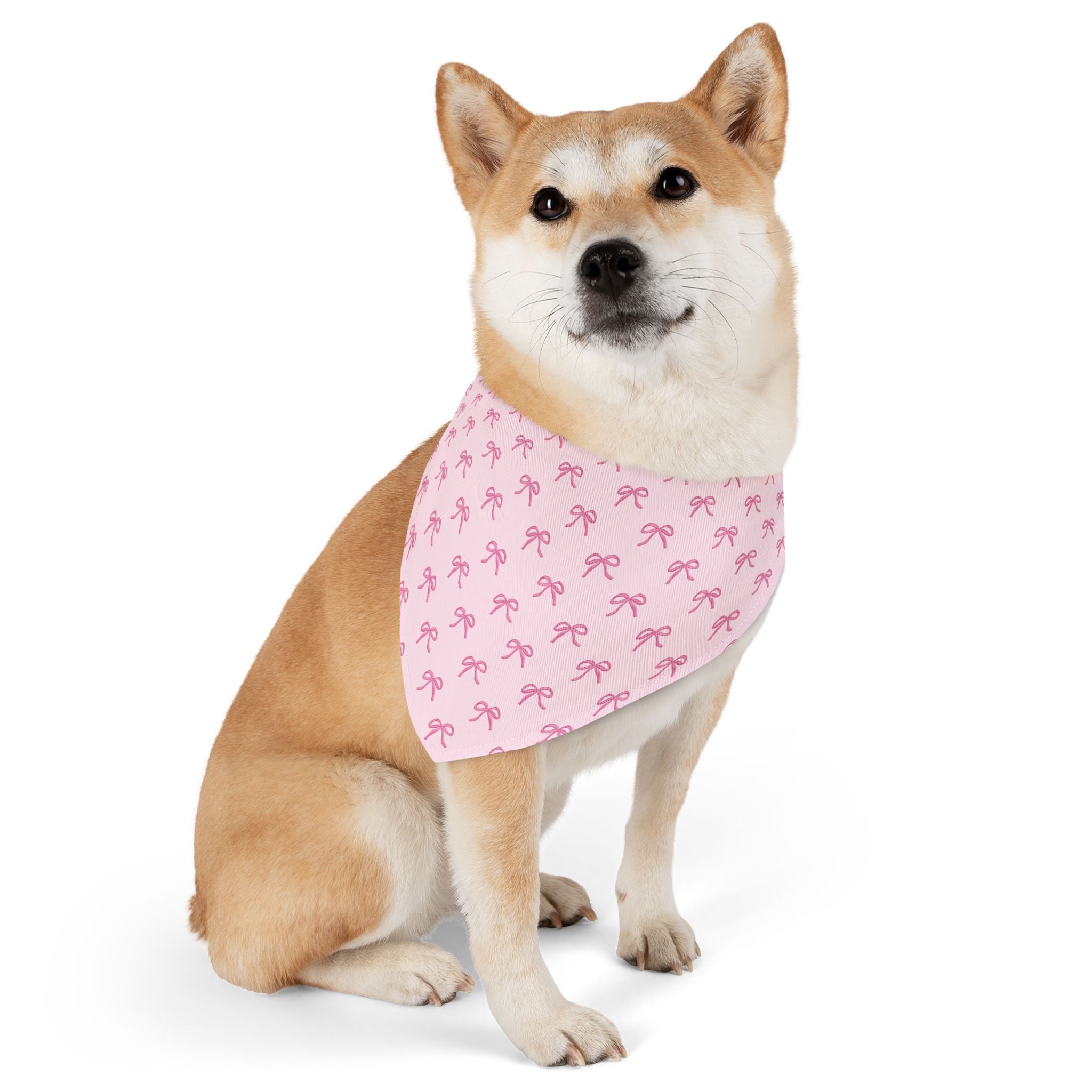 Cute Pink Bow Pet Bandana With Adjustable Collar