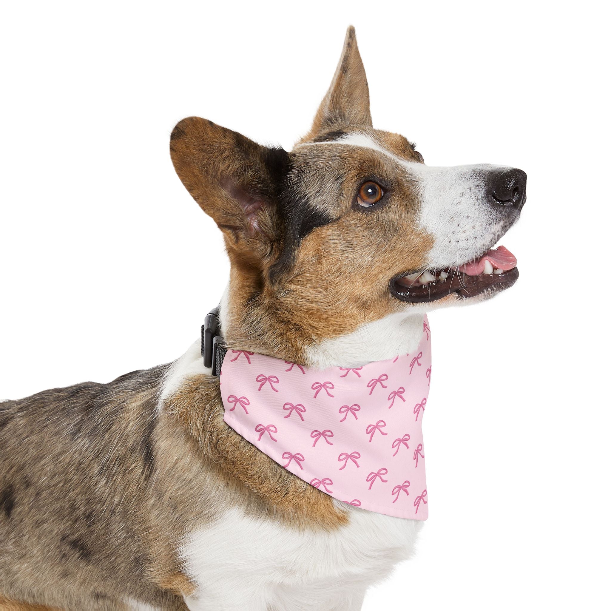 Cute Pink Bow Pet Bandana With Adjustable Collar