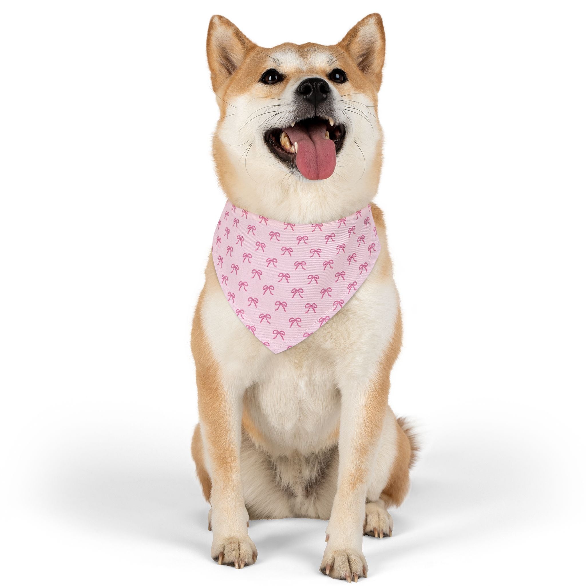 Cute Pink Bow Pet Bandana With Adjustable Collar